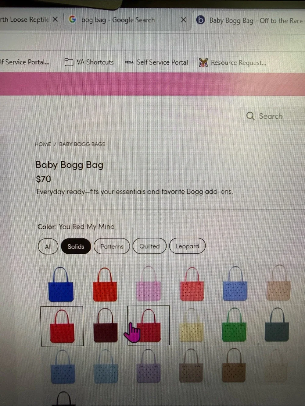 BOGG BAG Red Perforated Tote (Medium Bag)